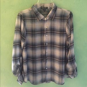 Sheer plaid shirt